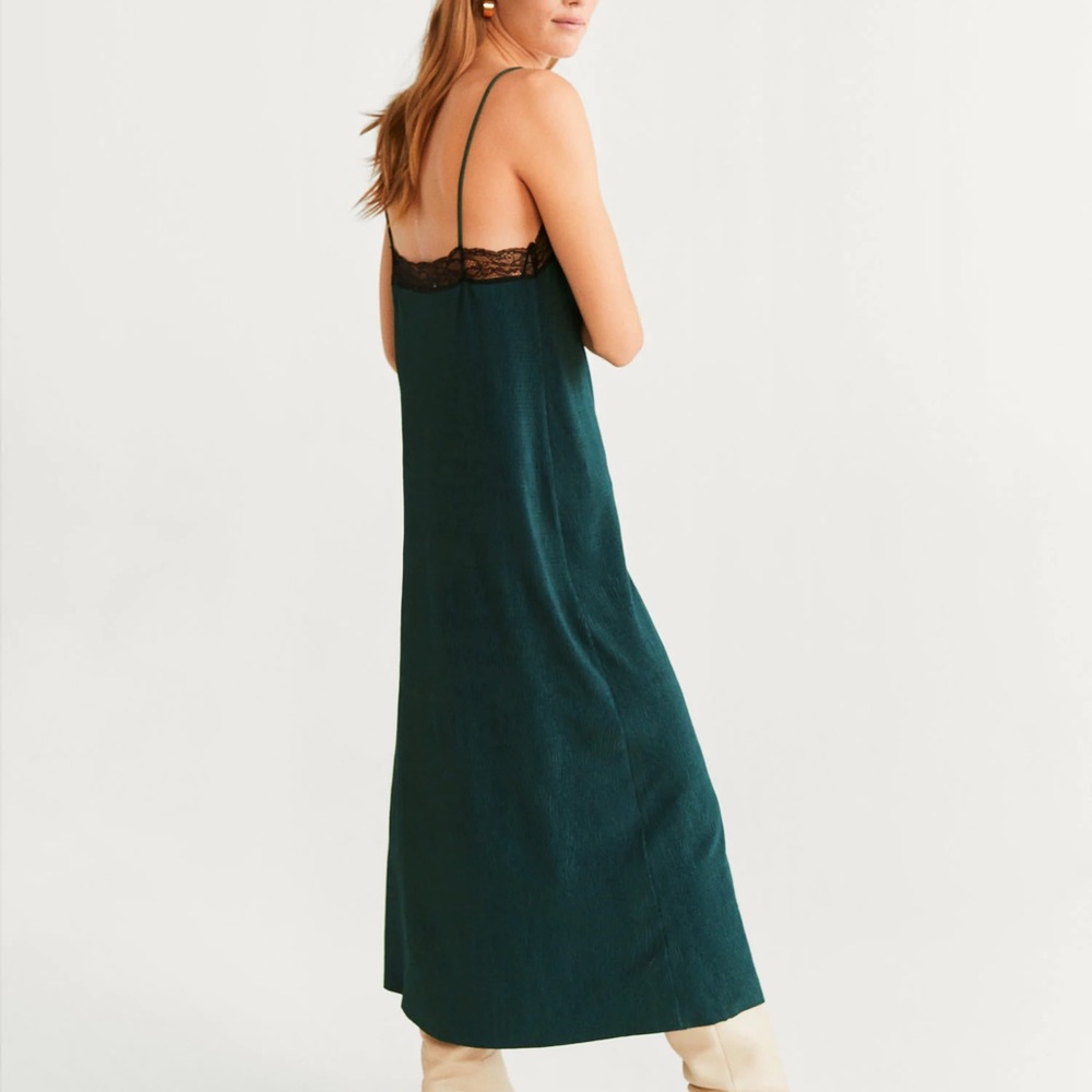 Mango MNG Lace Camisole Midi Dress